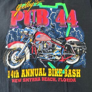 Vintage Gilly’s Pub 44 Bike Week Daytona 1995 New Smyrna T Shirt Biker Tee XL
